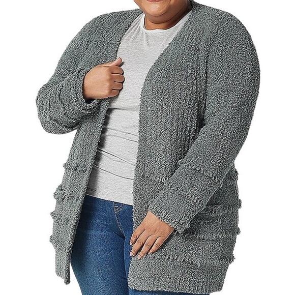 Barefoot Dreams CozyChic Boardwalk Cardigan Open Front Long Sleeve Gray Medium - Picture 1 of 6